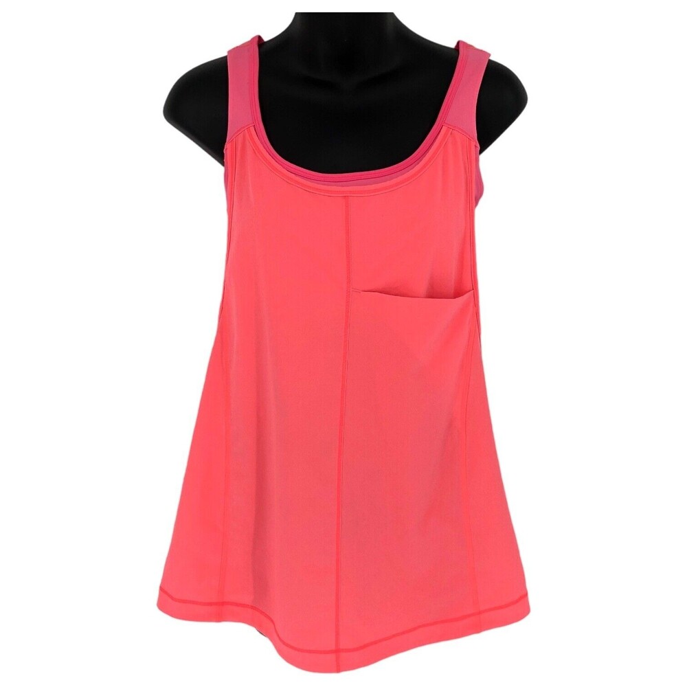 LULULEMON Run: For‎ Your Money Tank Neon Pow Pink Light Womens Size 6